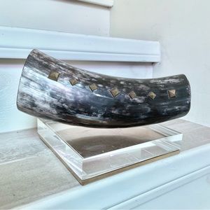 Ashley Pittman decorative Horn with Bronze Inlay (Fair Condition)